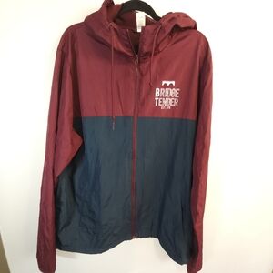 Bridge Tender Maroon and Blue Windbreaker